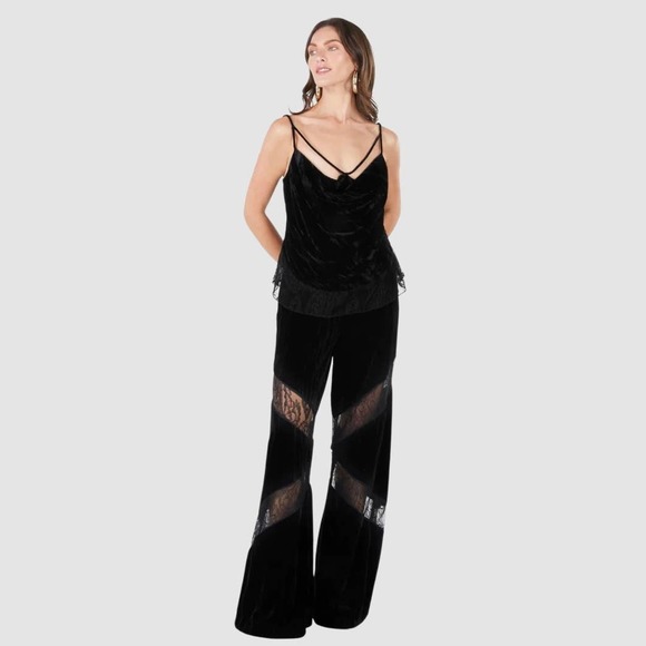 BCBGMaxAzria Nita Velvet Top, Black Beauty, NWT-Size XS - Picture 12 of 14
